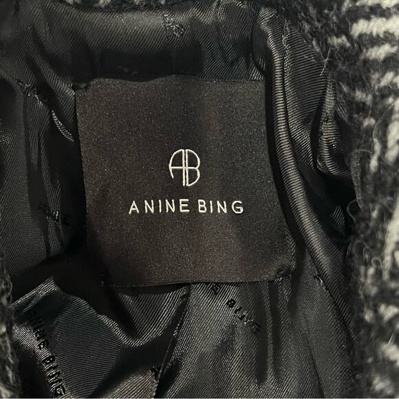 NEW Anine Bing Quinn Coat Black & White Tweed - Picture 7 of 10